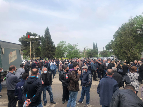 პროტესტი მეორე დღე რუსთავში [photo]