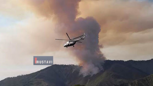 ვერტმფრენმა მეხანძრეებს წყალი გადაასხა [video]