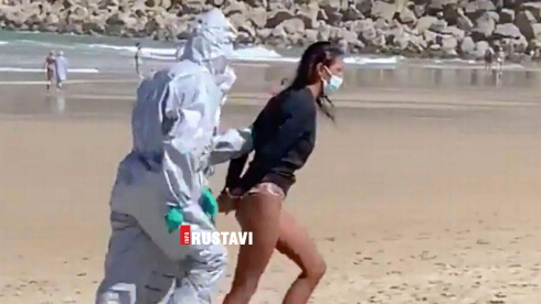 სანაპიროზე კოვიდინფიცირებული დააკავეს [video]