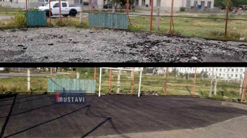 გადათხრილი სტადიონი აღადგინეს