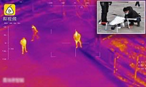 დრონებით ქუჩაში ხალხს ტემპერეტურას უზომავენ