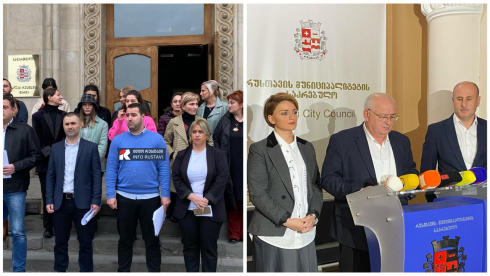 დაპირისპირება რუსთავის საკრებულოს თავმჯდომარესა და თანამშრომლებს შორის [video]