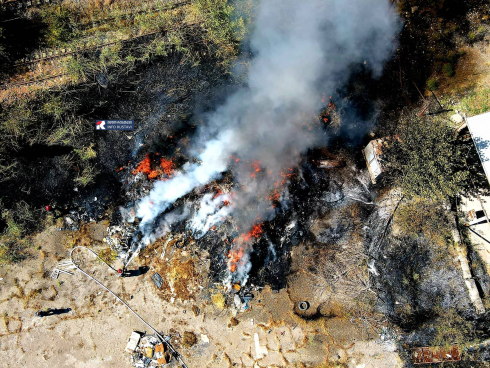 ხანძარი რუსთავი-გაჩიანის გზასთან