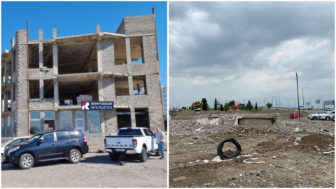 რუსთავის შემოსასვლელში არსებულ შენობას დემონტაჟი ჩაუტარდა