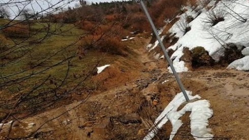 შუახევში მეწყრული პროცესი განვითარდა