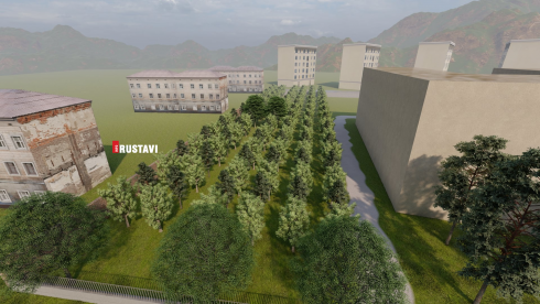 რუსთავში კიდევ ერთი სკოლის ეზო გამწვანდება [photo]
