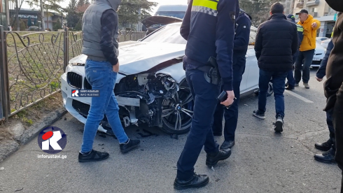 რუსთავში ერთმანეთს 5 ავტომობილი დაეჯახა [video]