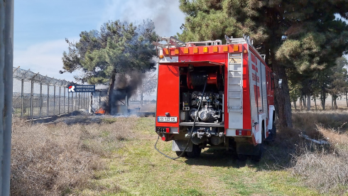 რუსთავში დაცვის ჯიხური დაიწვა [photo]