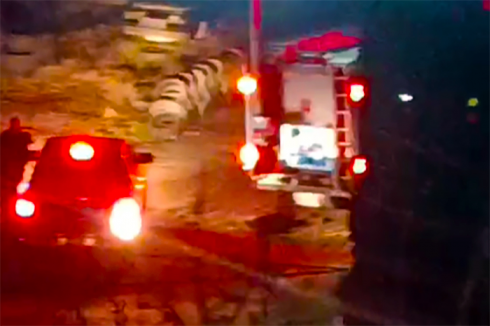 რუსთავში ავტომობილი დაიწვა