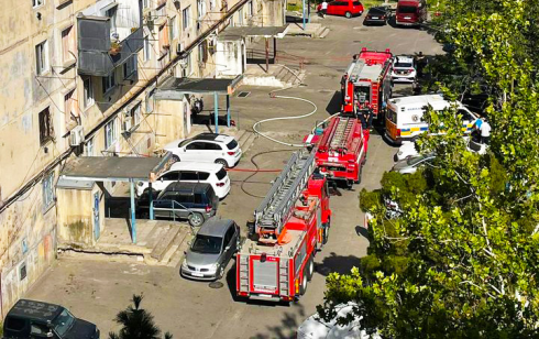 რუსთავში ბინა დაიწვა