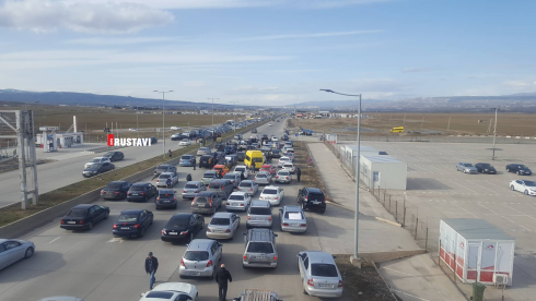 რუსთავის ავტობანი გადაკეტილია [photo]