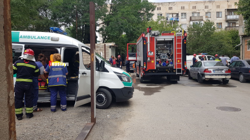 ხანძარი რუსთავში, საცხოვრებელ ბინაში [video]