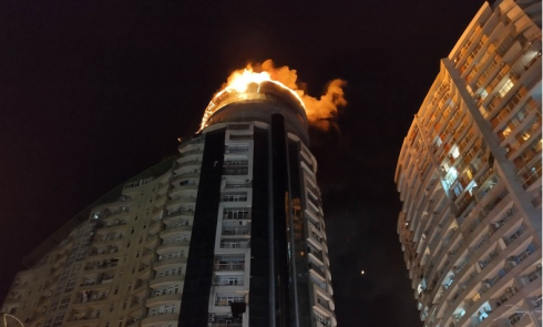 ხანძარი ბათუმში, მრავალსართულიან კორპუსში