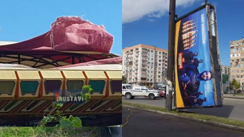 ძლიერმა ქარმა სარეკლამო კონსტრუქცია მოგლიჯა (ვიდეო)