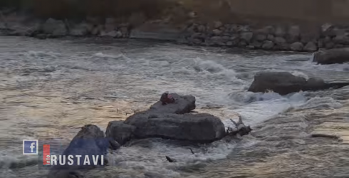 მეთევზე მდინარიდან ვერ გამოდიოადა.